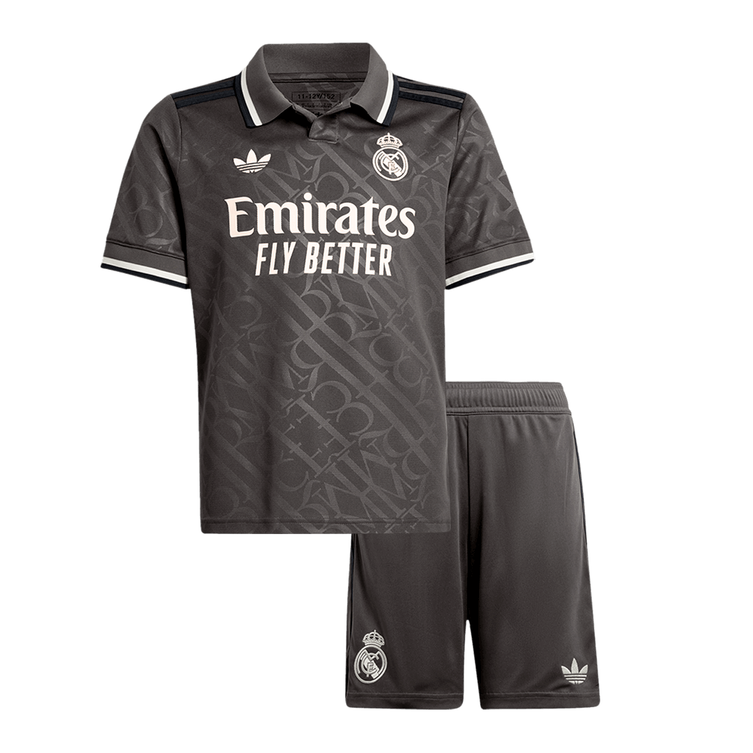 Real Madrid third away soccer kit for kids (jersey + shorts) 2024/25 Go Soccer World Shop