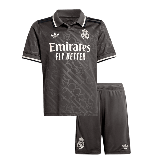 Real Madrid third away soccer kit for kids (jersey + shorts) 2024/25 Go Soccer World Shop