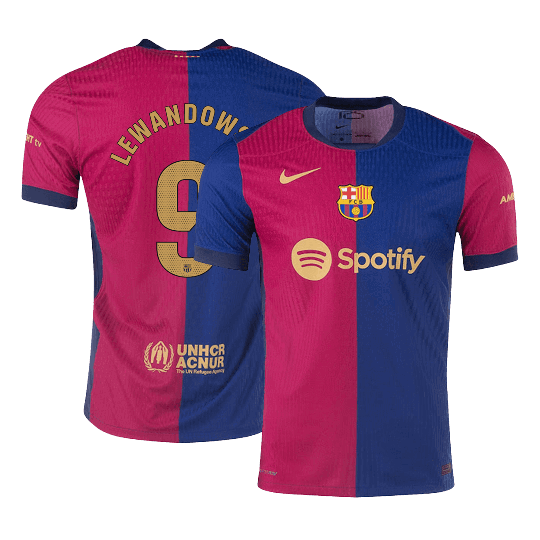 Player Version LEWANDOWSKI #9 Barcelona Home Soccer Jersey 2024/25 Go Soccer World Shop