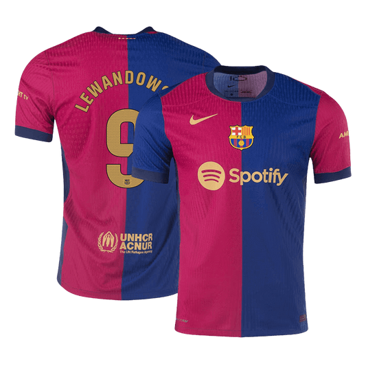 Player Version LEWANDOWSKI #9 Barcelona Home Soccer Jersey 2024/25 Go Soccer World Shop