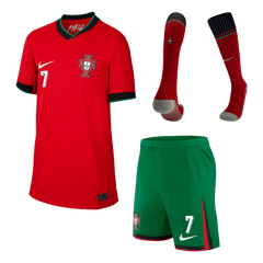 Portugal RONALDO #7 Euro 2024 kids home jersey set Go Soccer World Shop