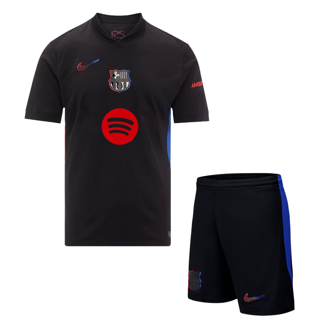 Barcelona away soccer kit (jersey + shorts) 2024/25 - Spotify logo without text Go Soccer World Shop