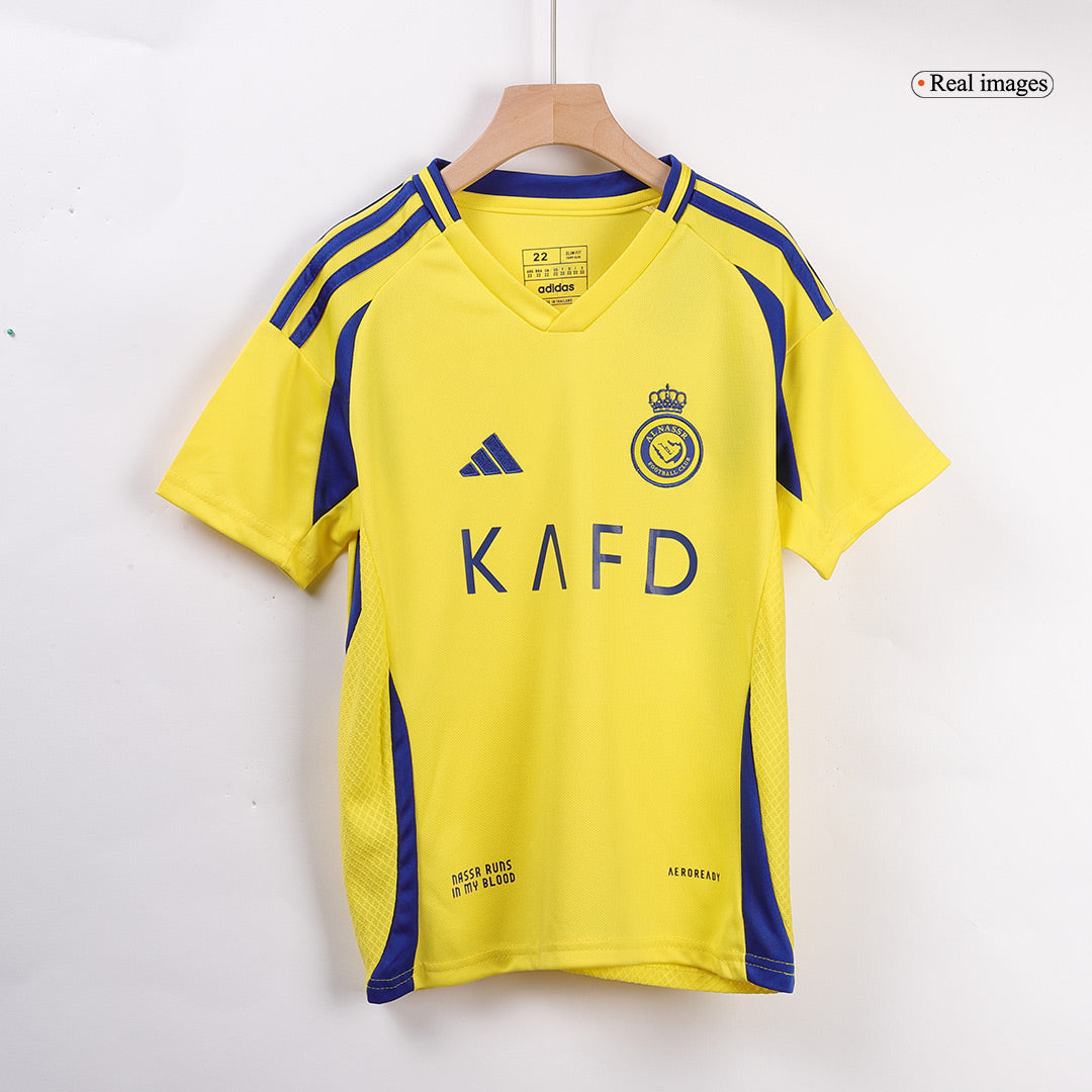 RONALDO #7 Al Nassr Kids Home soccer jersey Set (Jersey + Shorts) 2024/25 Go Soccer World Shop