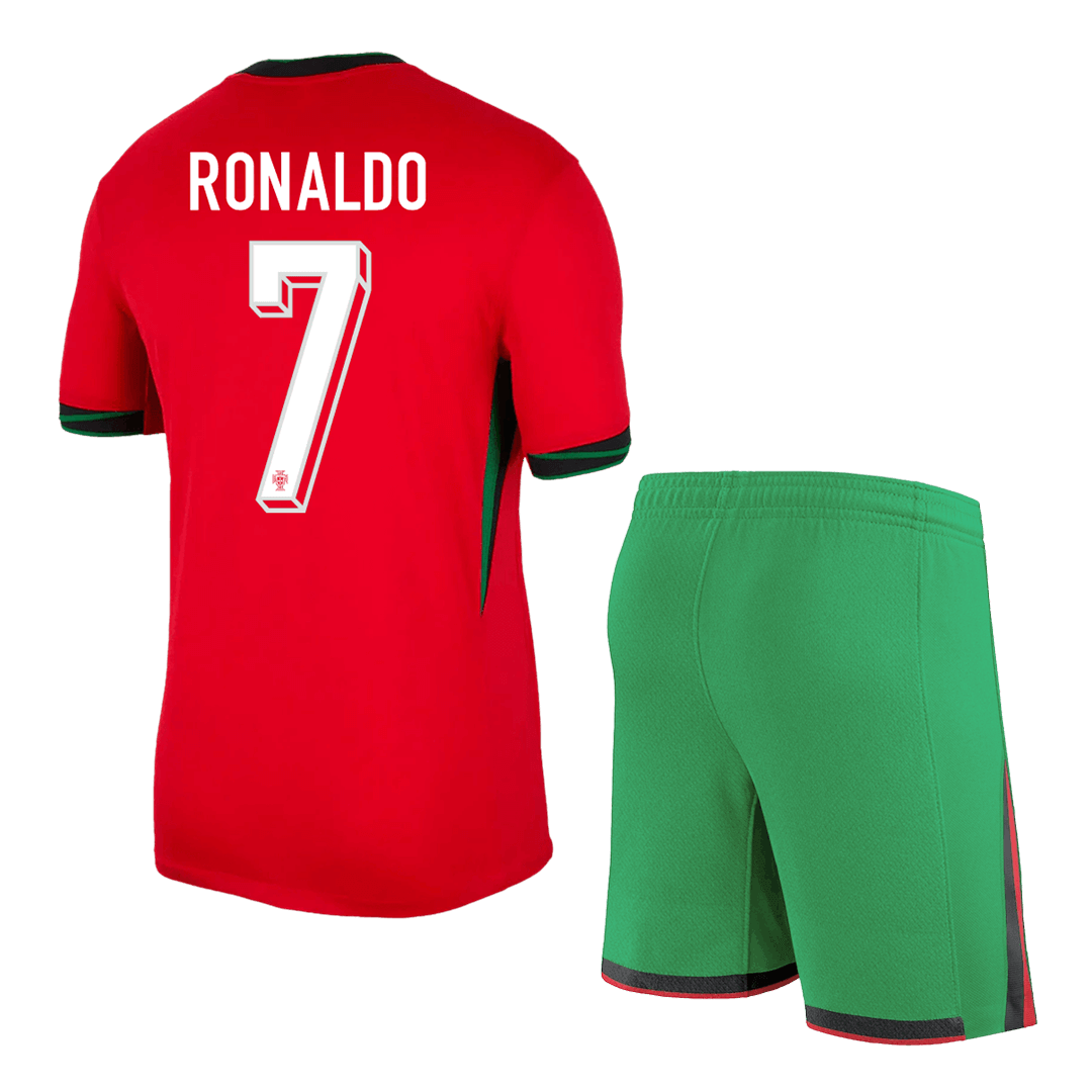 [Super Quality] Portugal RONALDO Men's Home Kit No. 7 (Jersey + Shorts) Euro 2024 Go Soccer World Shop