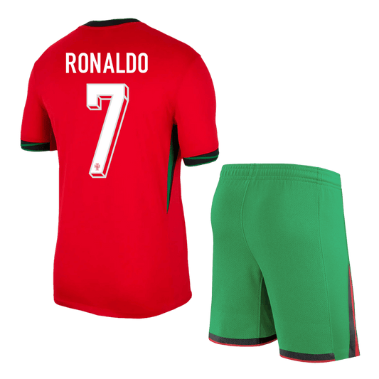 [Super Quality] Portugal RONALDO Men's Home Kit No. 7 (Jersey + Shorts) Euro 2024 Go Soccer World Shop