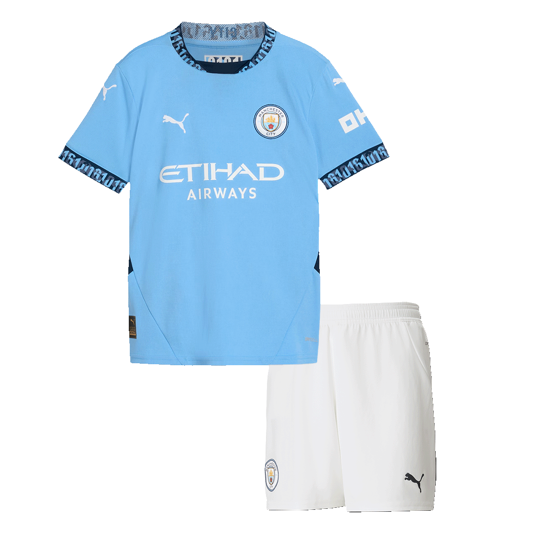 Manchester City Kids Home soccer jersey Set (Jersey + Shorts) 2024/25 Go Soccer World Shop