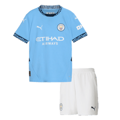 Manchester City Kids Home soccer jersey Set (Jersey + Shorts) 2024/25 Go Soccer World Shop