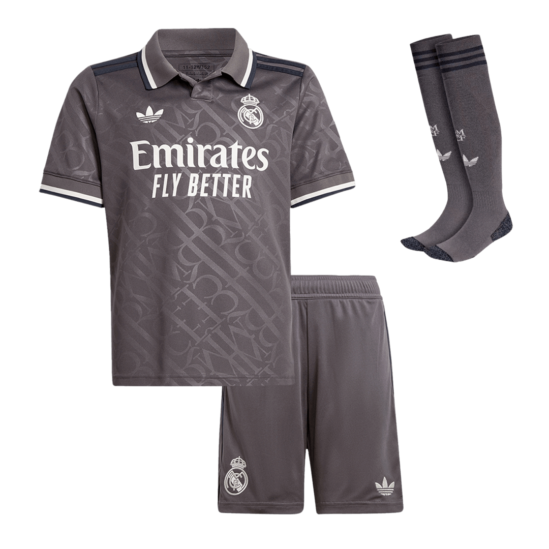 Real Madrid third away soccer kit for children (jersey + shorts + socks) 2024/25 Go Soccer World Shop