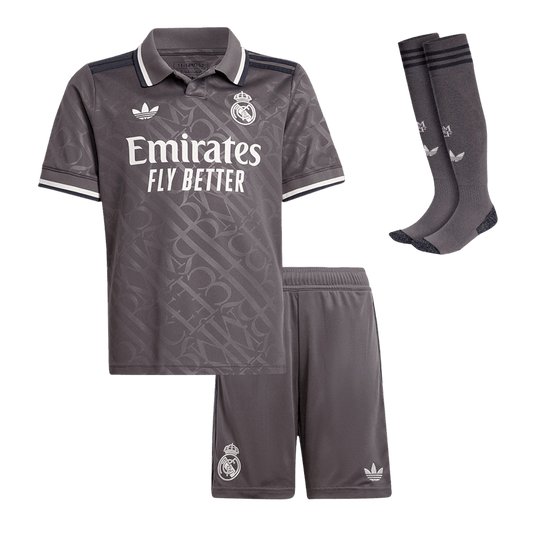 Real Madrid third away soccer kit for children (jersey + shorts + socks) 2024/25 Go Soccer World Shop