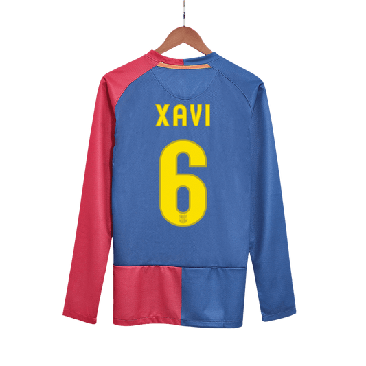 Retro XAVI #6 2008/09 Barcelona Home - UCL Final Long Sleeve soccer jersey Go Soccer World Shop