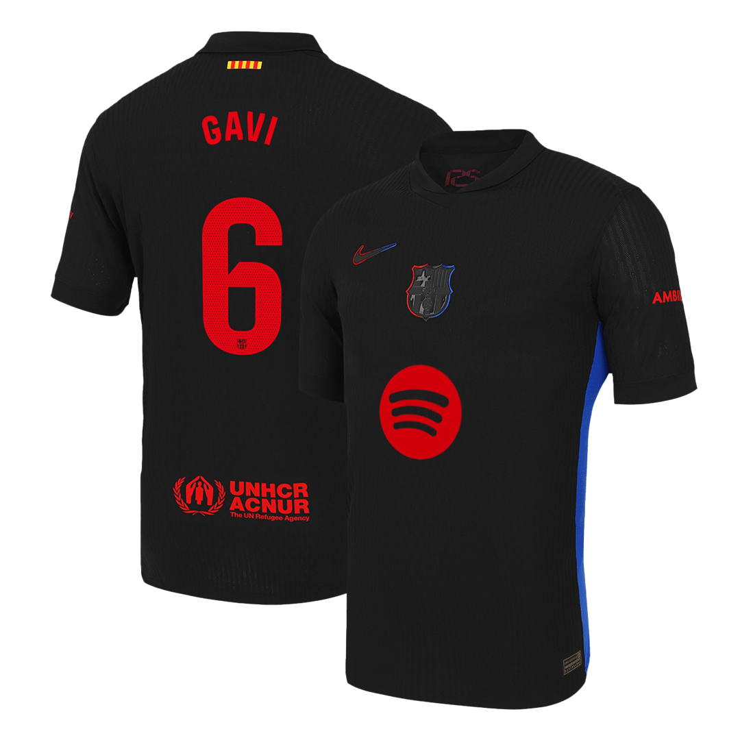 Player version GAVI #6 Barcelona 2024/25 away soccer jersey – Spotify logo without text Go Soccer World Shop