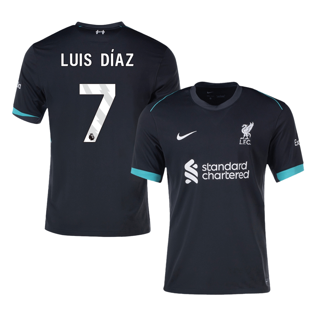 Luis Díaz #7 Liverpool 2024/25 away soccer jersey Go Soccer World Shop