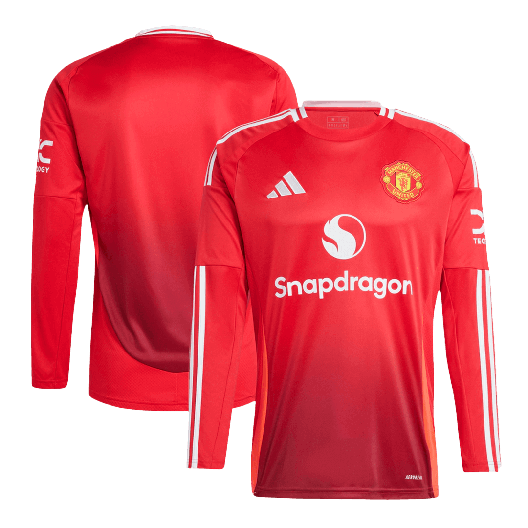 Manchester United long sleeve soccer jersey 2024/25 Go Soccer World Shop