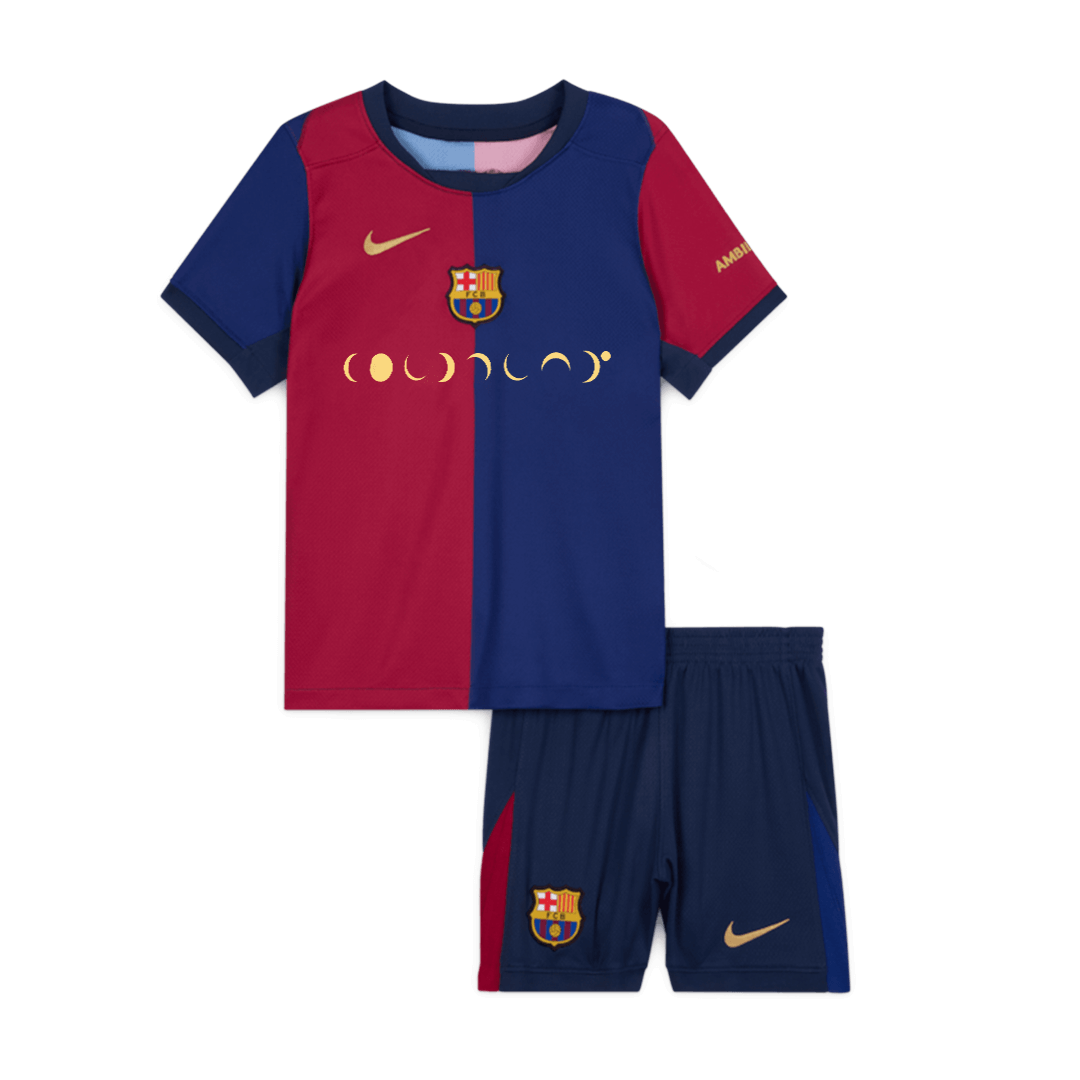 Barcelona kids home soccer kit (jersey + shorts) 2024/25 - COLDPLAY Go Soccer World Shop