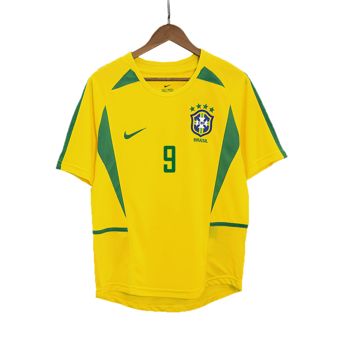 Brazilian RONALDO No. 9 soccer jersey, home, retro 2002/03 Go Soccer World Shop