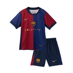 Barcelona kids home soccer kit (jersey + shorts) 2024/25 - COLDPLAY Go Soccer World Shop