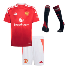 Manchester United Kids Home soccer jersey Set (Jersey + Shorts + Socks) 2024/25 Go Soccer World Shop