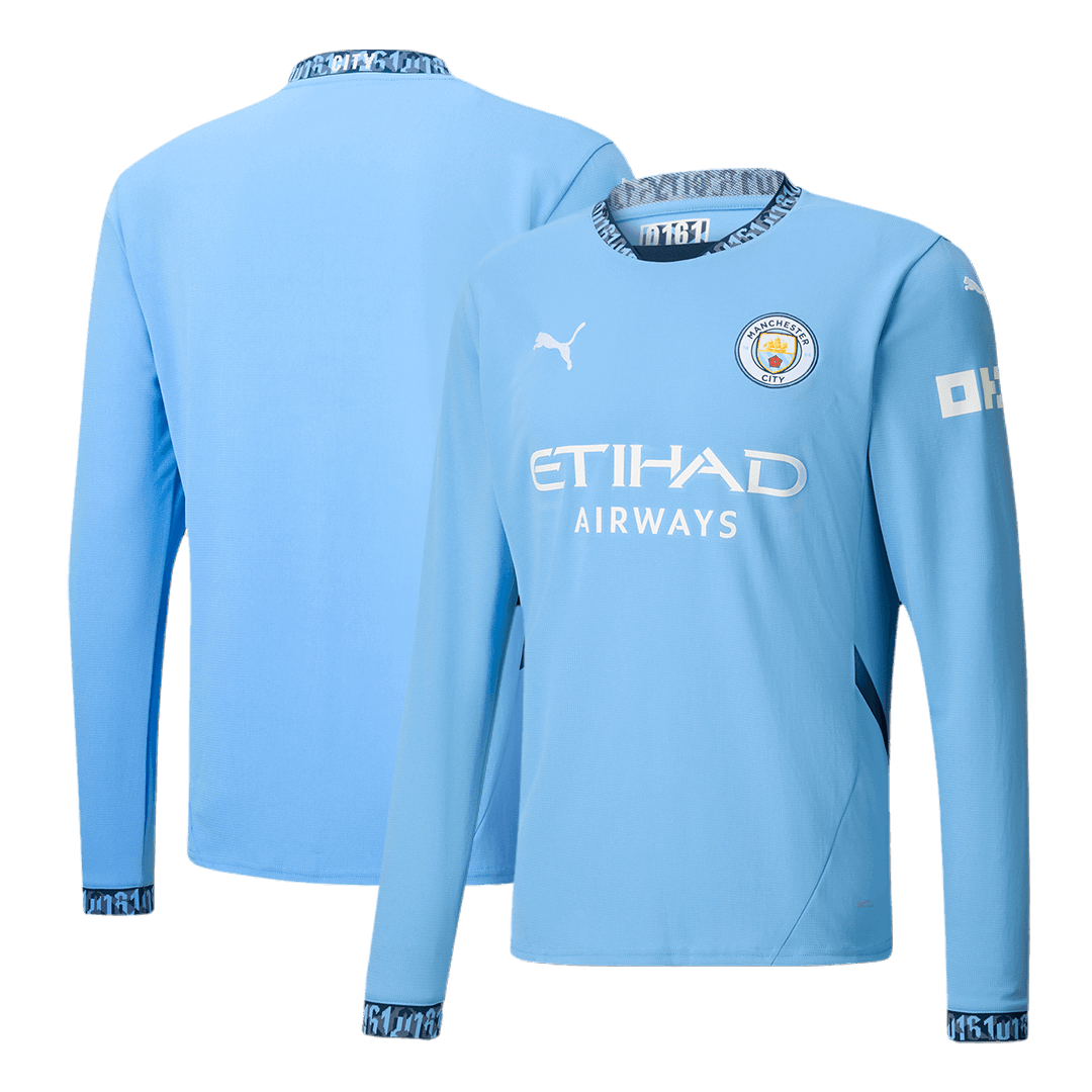 Manchester City long sleeve soccer jersey 2024/25 Go Soccer World Shop