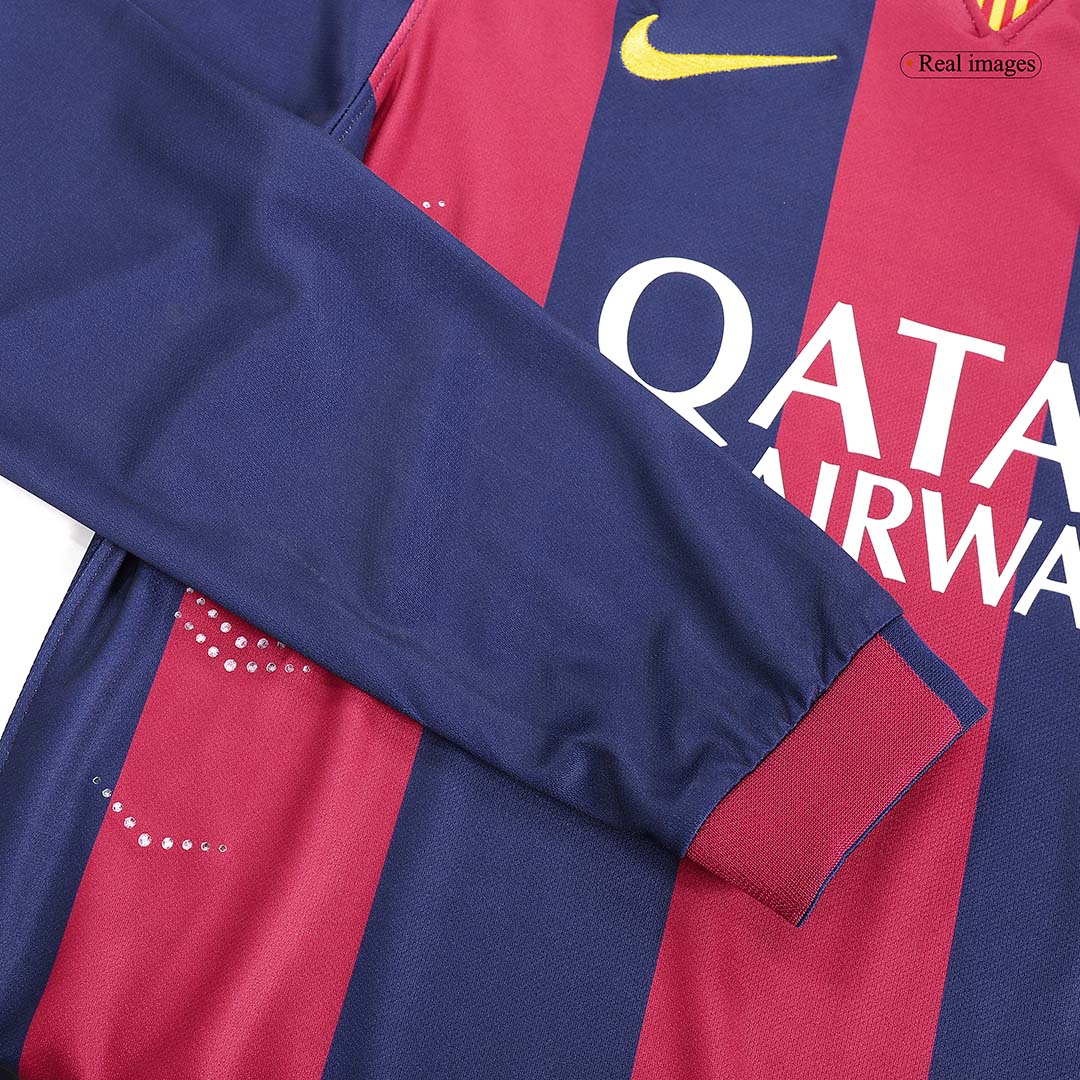 2014/15 Barcelona Home Retro Long Sleeve soccer jersey Go Soccer World Shop