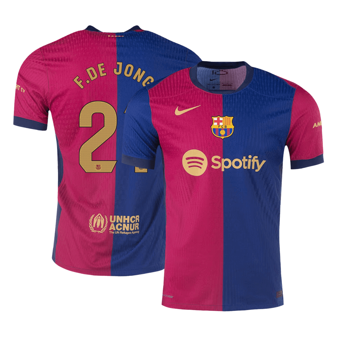 Player Version F.DE JONG #21 Barcelona Home Soccer Jersey 2024/25 Go Soccer World Shop