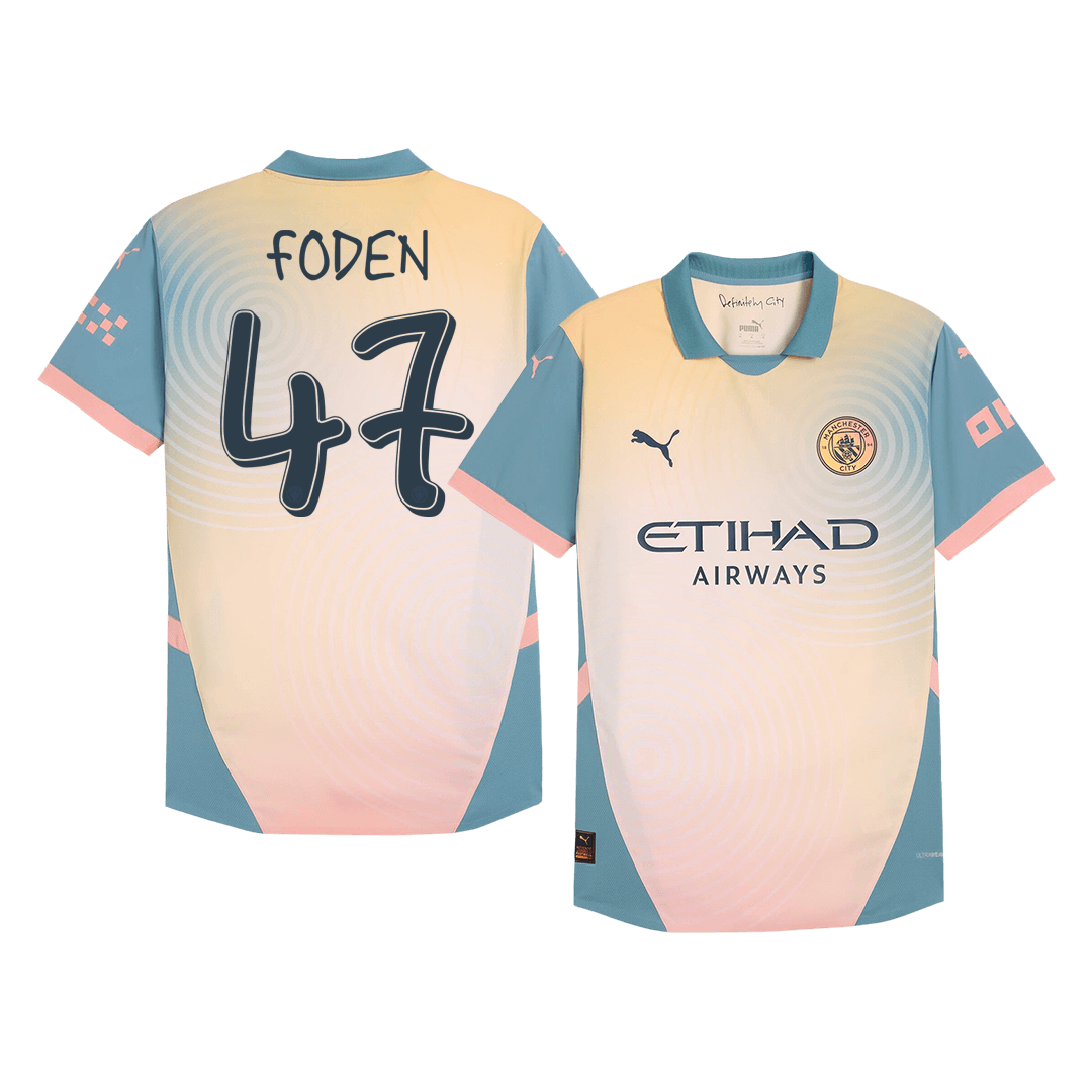 Player Version FODEN #47 Manchester City Fourth Away Soccer Jersey 2024/25 - Definitely City Go Soccer World Shop