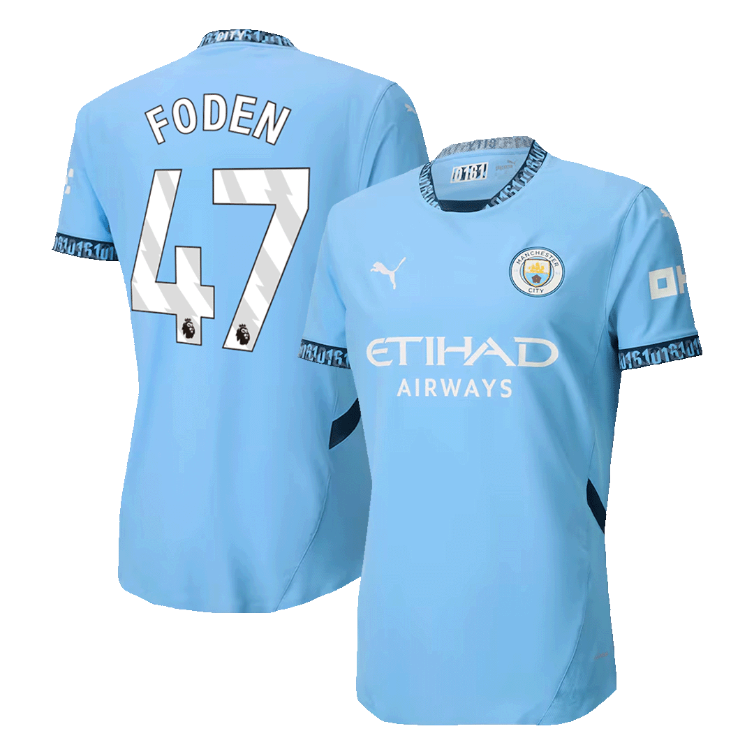 Player Version FODEN #47 Manchester City Home Soccer Jersey 2024/25 Go Soccer World Shop