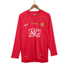 2007/08 Manchester United Champions League Retro Long Sleeve soccer jersey UCL Final Go Soccer World Shop