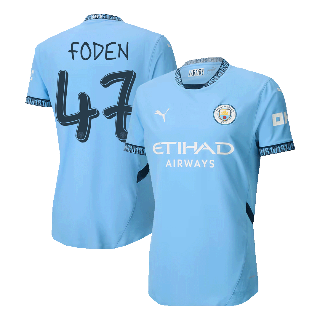 Player Version FODEN #47 Manchester City Home Soccer Jersey 2024/25 - UCL Go Soccer World Shop