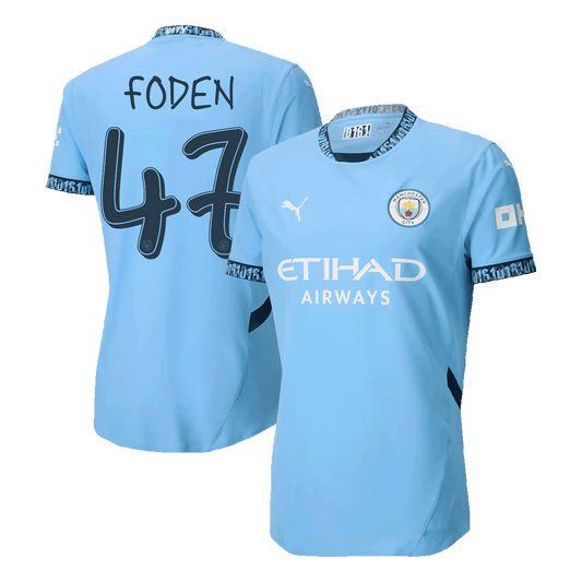 FODEN #47 Player Edition Manchester City Home soccer jersey 2024/25 - UCL Go Soccer World Shop