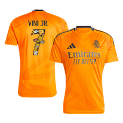 VINI JR. Real Madrid No. 7 Away soccer jersey 2024/25 - Bear Champ Font Go Soccer World Shop