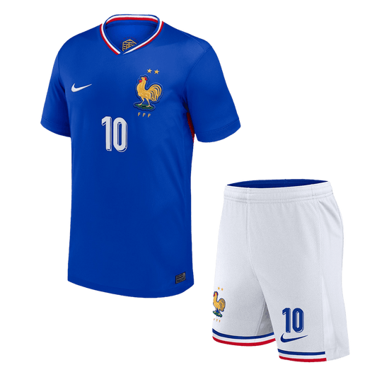 MBAPPE No. 10 Kids Home Jersey Set (Jersey + Shorts) Euro 2024 Kids Go Soccer World Shop