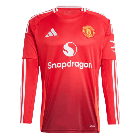 Manchester United long sleeve soccer jersey 2024/25 Go Soccer World Shop