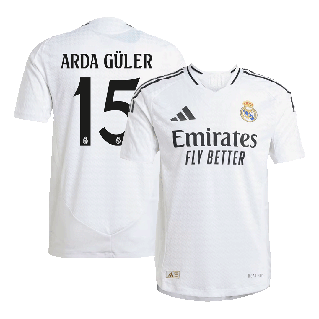 Player Version Arda Güler #15 Real Madrid Home Soccer Jersey 2024/25