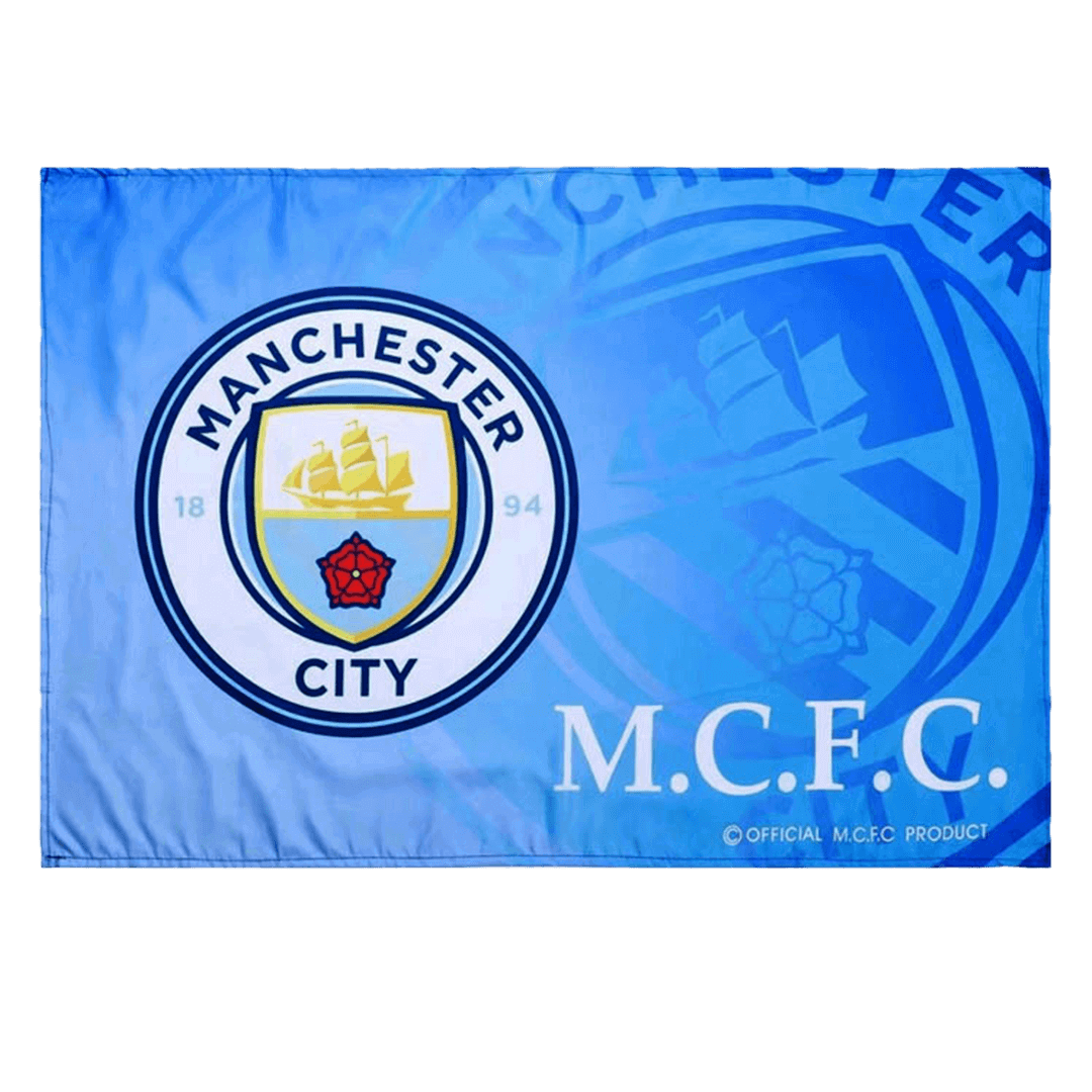 The blue flag of the Manchester City team Go Soccer World Shop