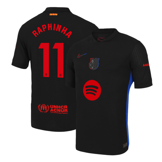 Player Version RAPHINHA #11 Barcelona Away Soccer Jersey 2024/25 -£¨Spotify Logo Without Text£© Go Soccer World Shop