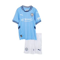 Manchester City Kids Home soccer jersey Set (Jersey + Shorts) 2024/25 Go Soccer World Shop