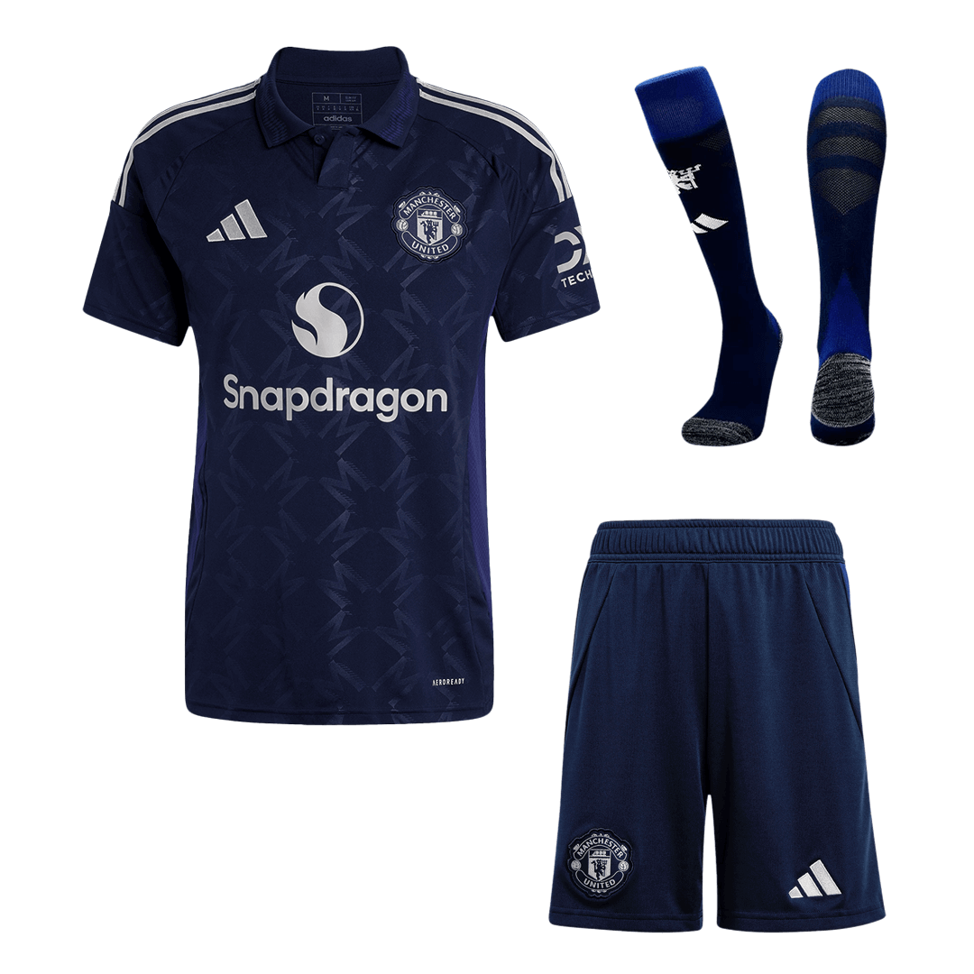 Manchester United away soccer jersey set (jersey + shorts + socks) 2024/25 Go Soccer World Shop