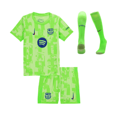 Barcelona Kids Away Jersey Set (Jersey + Shorts + Socks) 2024/25 - UCL (Spotify logo without text) Go Soccer World Shop