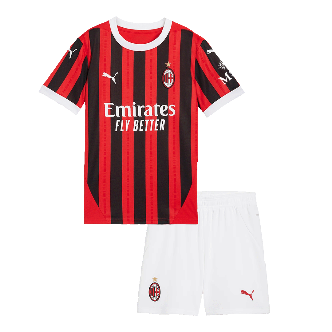 AC Milan Kids Home soccer jersey Set (Jersey + Shorts) 2024/25 Go Soccer World Shop