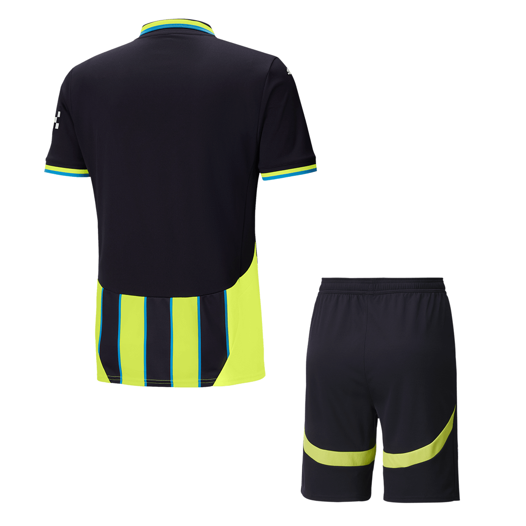 Manchester City away soccer jersey set (jersey + shorts) 2024/25 Go Soccer World Shop