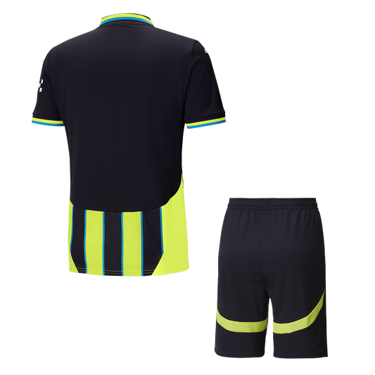 Manchester City away soccer jersey set (jersey + shorts) 2024/25 Go Soccer World Shop