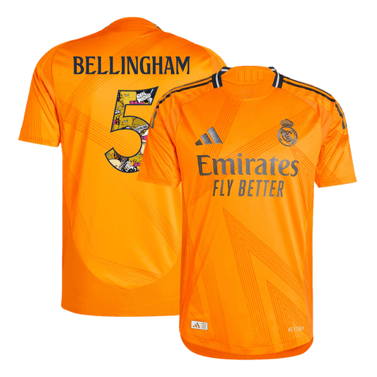 Player Version BELLINGHAM #5 Real Madrid Away Soccer Jersey 2024/25 - Bear Champ Font Go Soccer World Shop