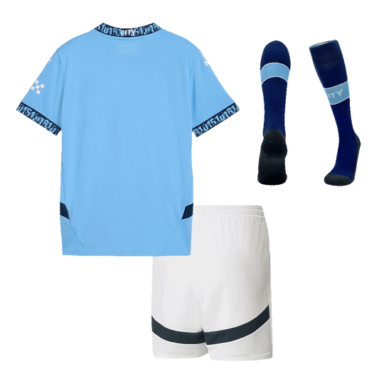 Manchester City Kids Home soccer jersey Set (Jersey + Shorts + Socks) 2024/25 Go Soccer World Shop