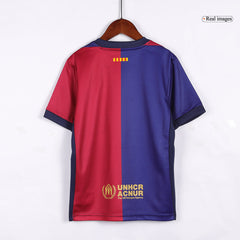 Barcelona Kids Home soccer jersey Set (Jersey + Shorts) 2024/25 - Spotify Logo Without Text Go Soccer World Shop