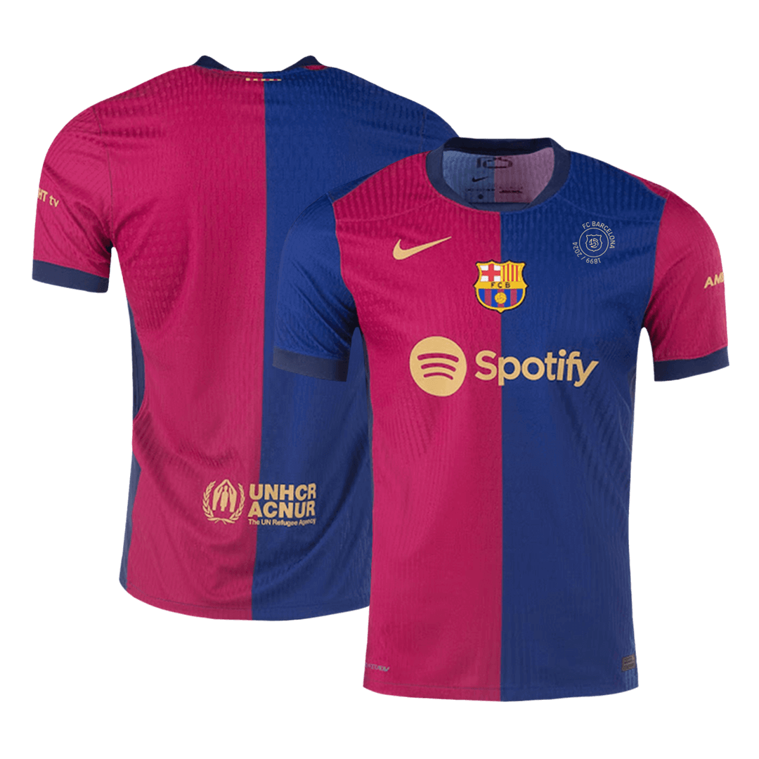 Player Version Barcelona Home Soccer Jersey 2024/25 - 125th Anniversary Go Soccer World Shop