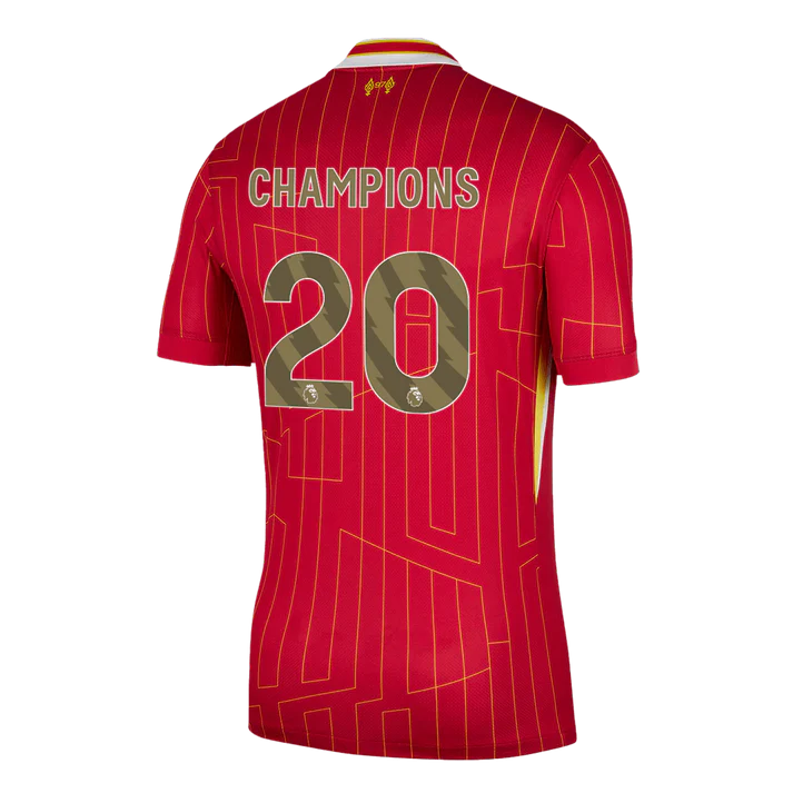 Liverpool FC Custom Number Home Soccer Jersey 2024/25 | Premier League Champions Go Soccer World Shop