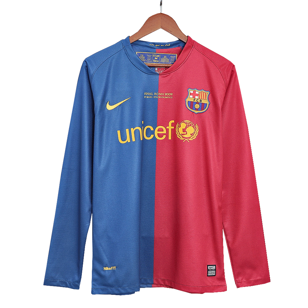 Retro 2008/09 Barcelona Home - UCL Final Long Sleeve soccer jersey Go Soccer World Shop