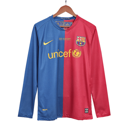 Retro 2008/09 Barcelona Home - UCL Final Long Sleeve soccer jersey Go Soccer World Shop