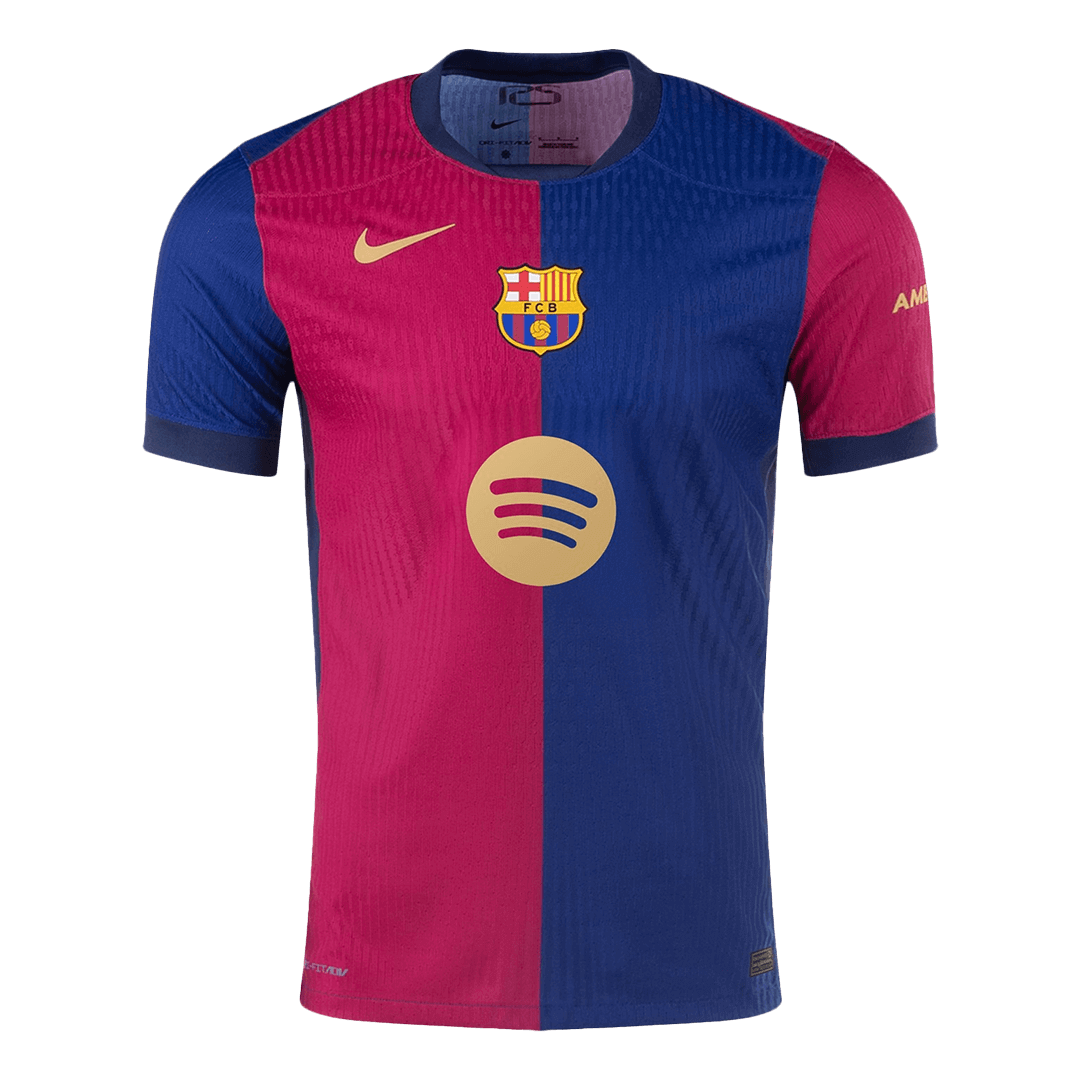 Player version Barcelona Home 2024/25 soccer jersey Spotify logo without text Go Soccer World Shop