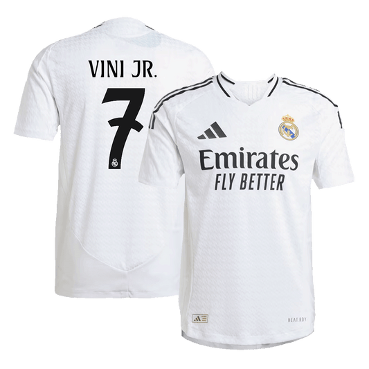 VINI JR-Spielerversion. Real Madrids Fußballtrikot Nr. 7 für die Saison 2024/25